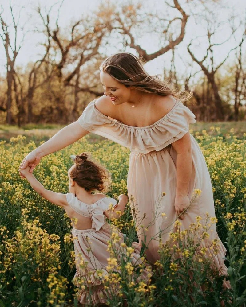 chinese dress ladies Mother Daughter Dresses Evening Mommy And Me Clothes Chiffon Family Lo –  Maarcuus main image 1