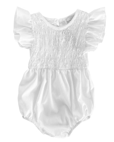Astrid Flutter Sleeve Bubble Romper - Ivory #product_type - Bailey's Blossoms