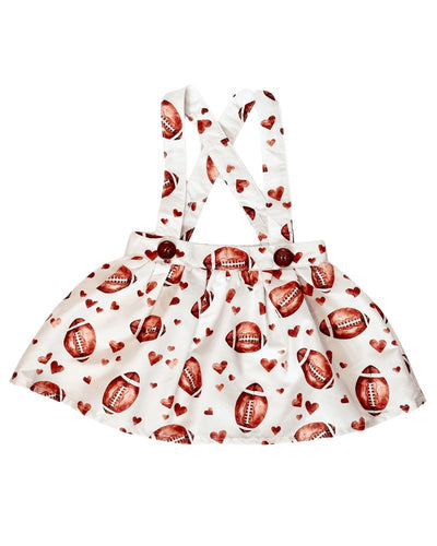 Daphne Suspender Skirt - I Heart Football #product_type - Bailey's Blossoms