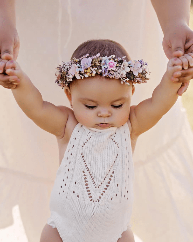 Drake Crochet Halter Romper - Gardenia - Bailey's Blossoms