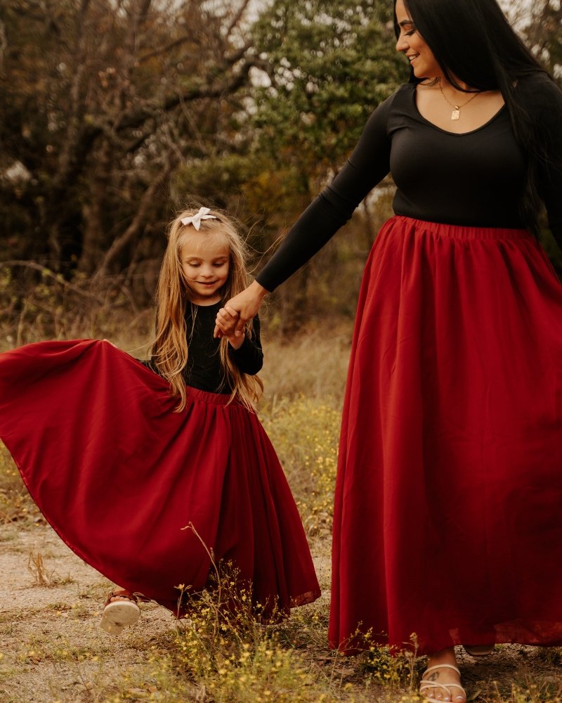 Wine maxi skirt cheap