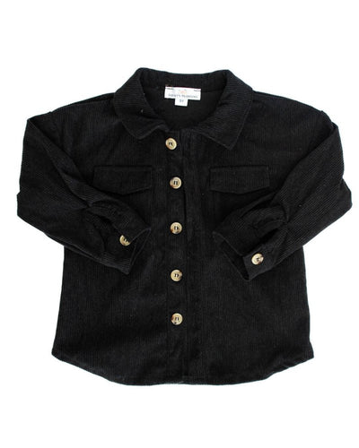 Kinsley Shirt Jacket - Black Corduroy #product_type - Bailey's Blossoms