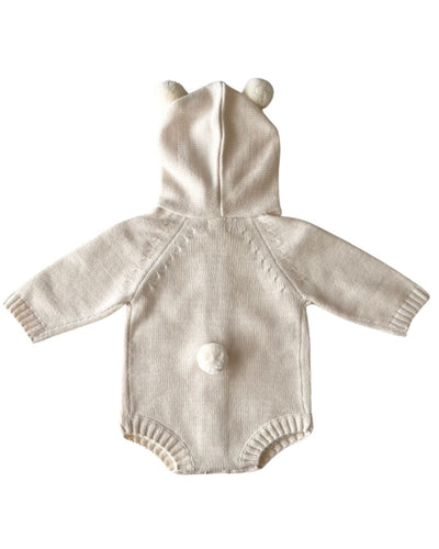 Little Lettie Teddy Bear Romper - Ivory #product_type - Bailey's Blossoms