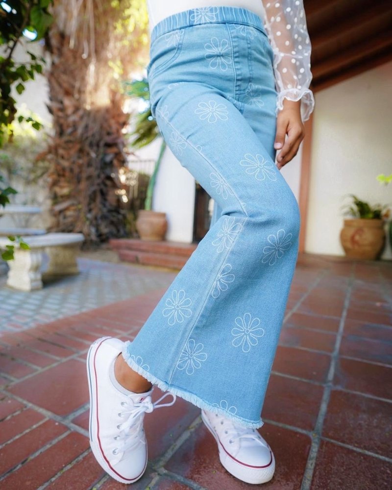 Sutton Bell Bottoms Light Blue Floral