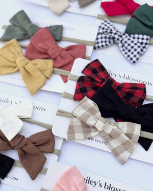 3 - piece Linen Cotton Nylon Headband Set - Classic Christmas product_type - Bailey's Blossoms