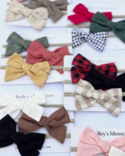 3 - piece Linen Cotton Nylon Headband Set - Neutrals product_type - Bailey's Blossoms