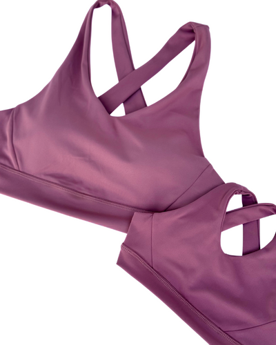 PREORDER! Bre Cross Back Sports Bra - Rose Taupe