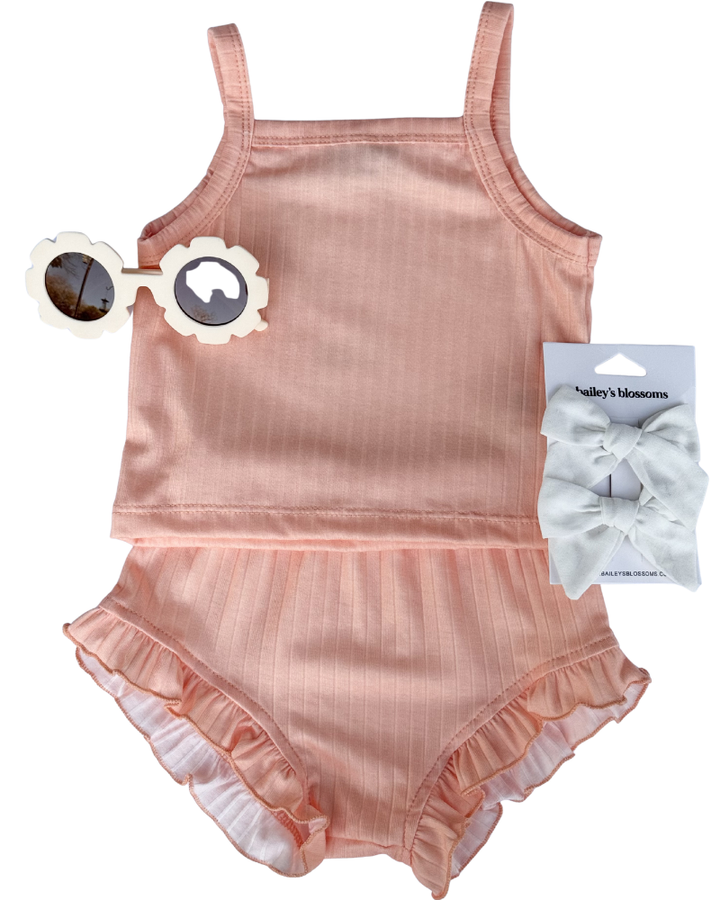 Luna Top &amp; Bloomer Set - Apricot Sand
