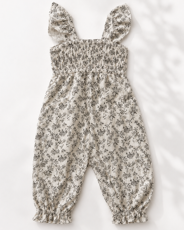 Paisley Smocked Jumpsuit - Antique Rosette