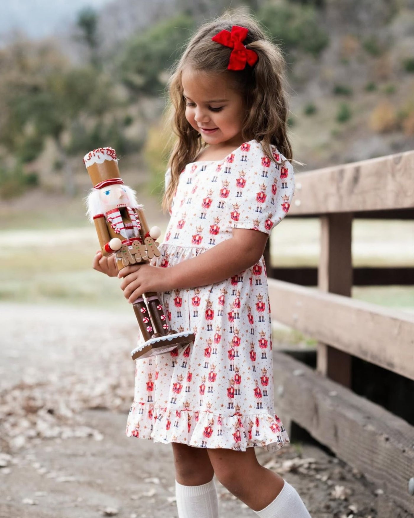 Phoebe Ruffle Dress - Soldier with Stars