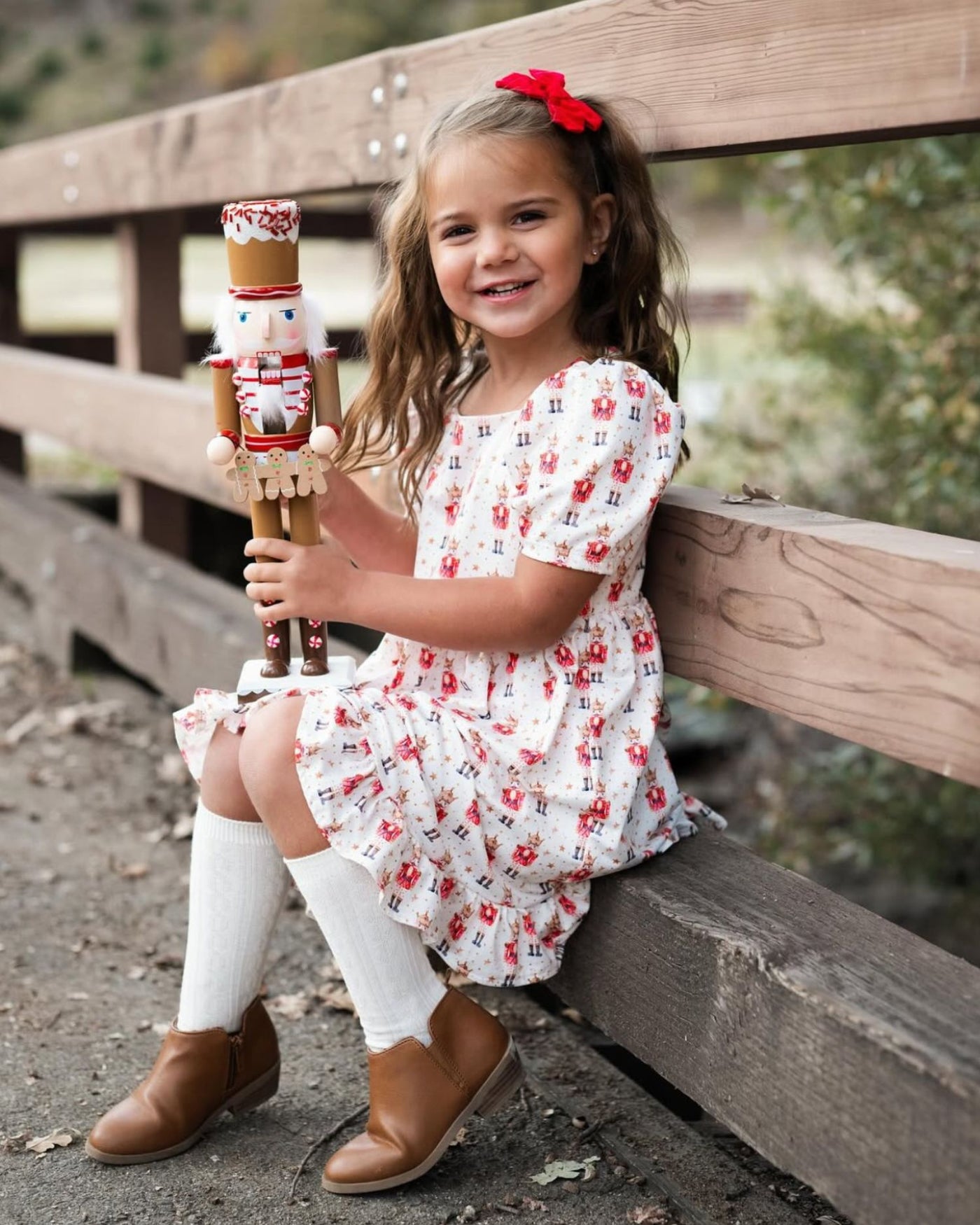 Phoebe Ruffle Dress - Soldier with Stars