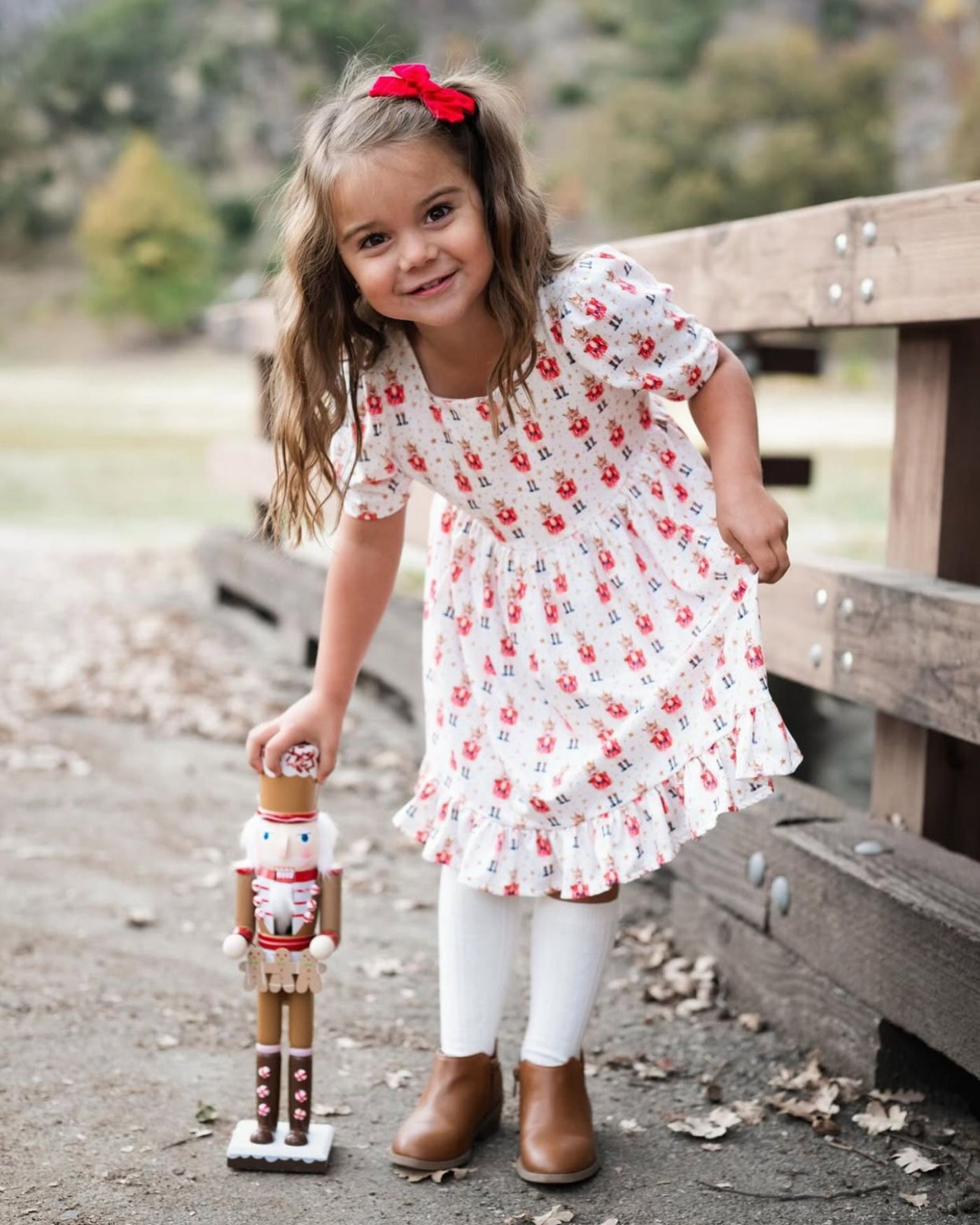 Phoebe Ruffle Dress - Soldier with Stars