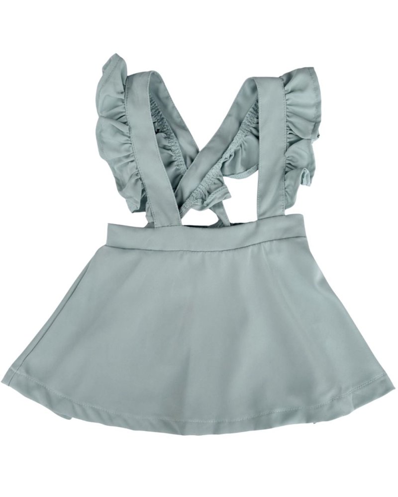 Addy Ruffle Suspender Skirt - Aqua product_type - Bailey's Blossoms