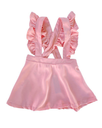 Addy Ruffle Suspender Skirt - Pink #product_type - Bailey's Blossoms