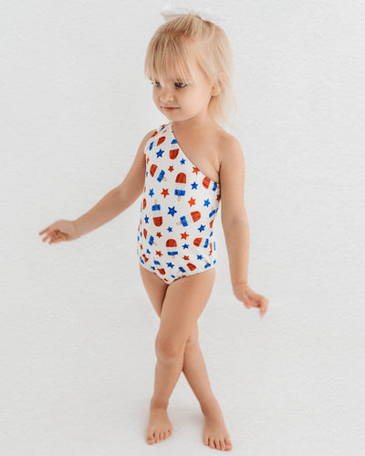 Adley One Shoulder Leotard - Patriotic Popsicles #product_type - Bailey's Blossoms