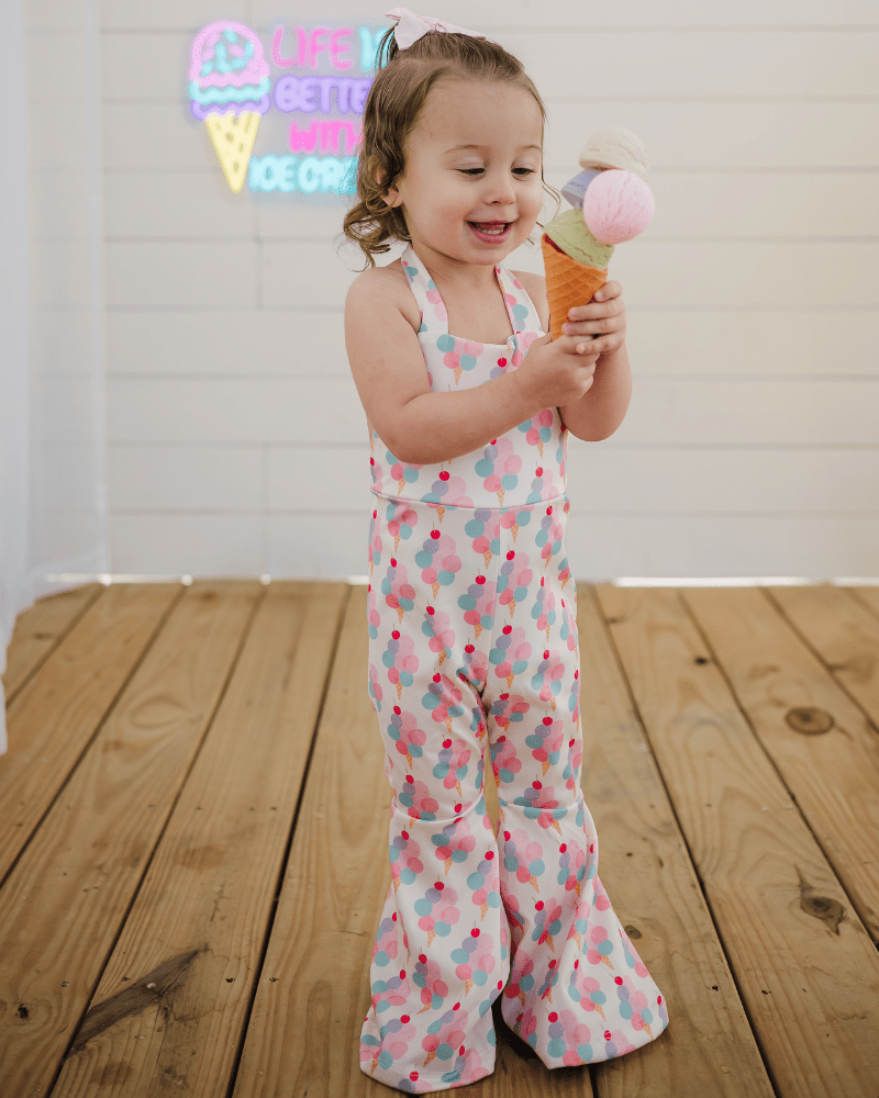 Andi Pleated Bell Bottom Jumpsuit - Bubble Yum product_type - Bailey's Blossoms