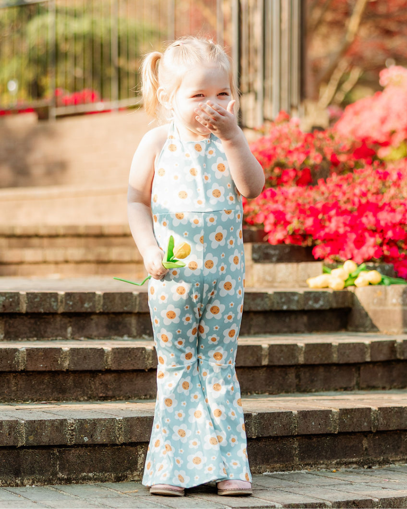 Andi Pleated Bell Bottom Jumpsuit - Happy Daisy product_type - Bailey's Blossoms