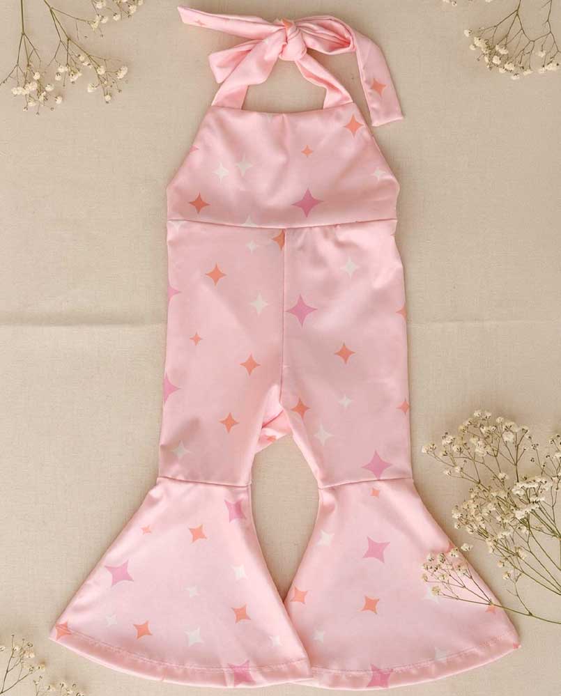 Andi Pleated Bell Bottom Jumpsuit - Stardust product_type - Bailey's Blossoms