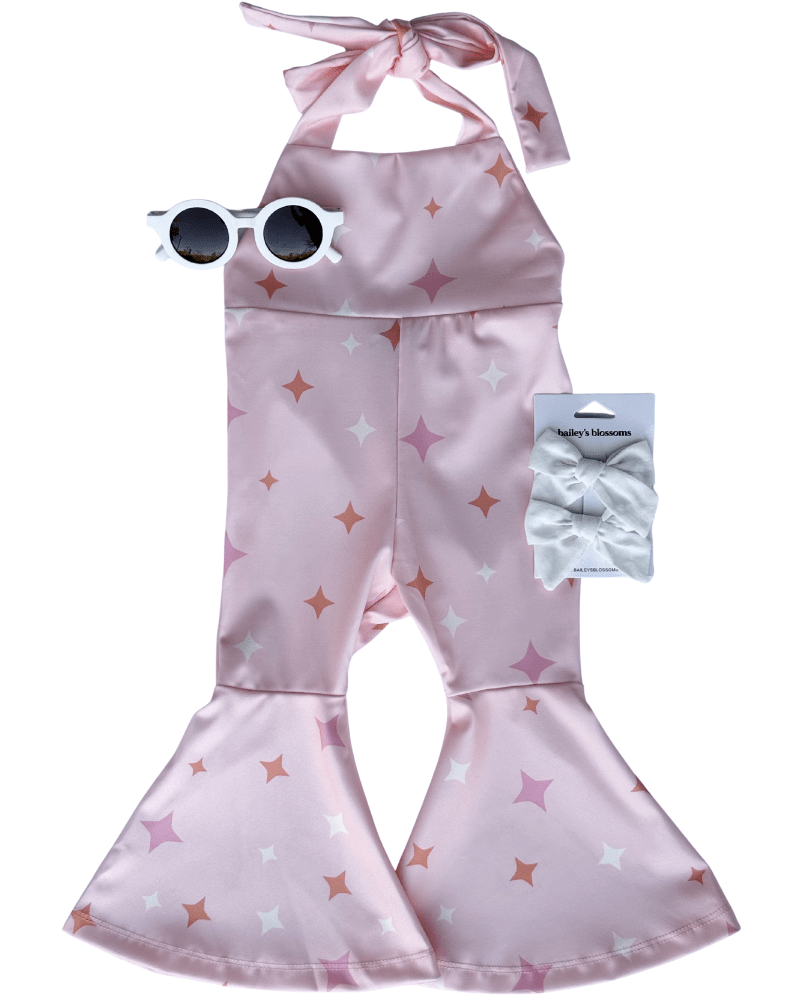 Andi Pleated Bell Bottom Jumpsuit - Stardust product_type - Bailey's Blossoms