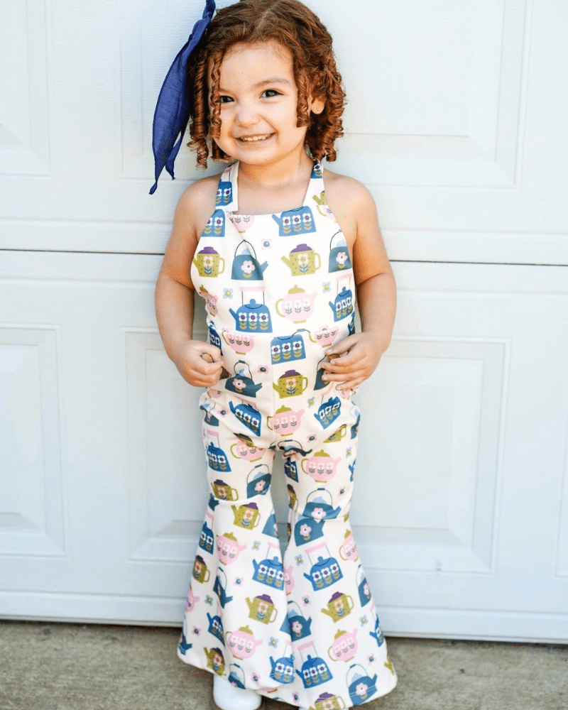 Andi Pleated Bell Bottom Jumpsuit - Tea Time product_type - Bailey's Blossoms