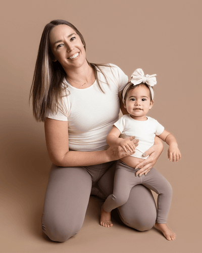 Ava Ribbed Tee - Ivory Glow product_type - Bailey's Blossoms