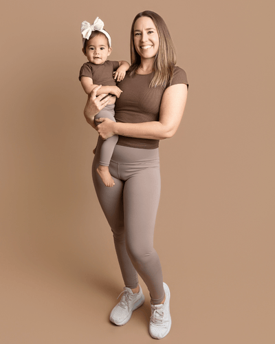 Ava Ribbed Tee - Smokehouse Brown product_type - Bailey's Blossoms