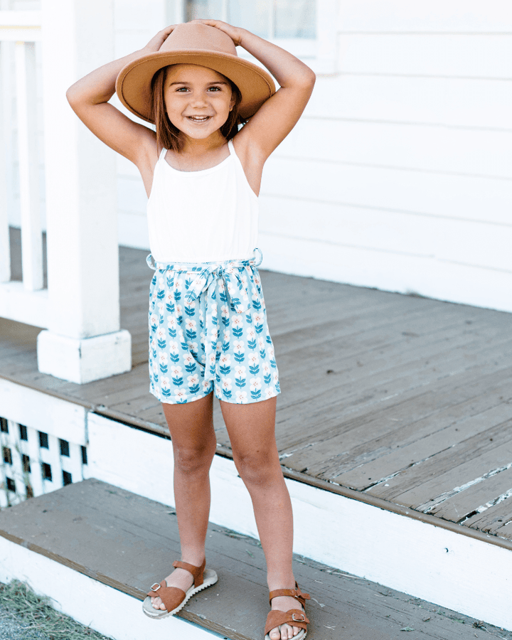 Betty Camisole Romper - Floral Sky product_type - Bailey&