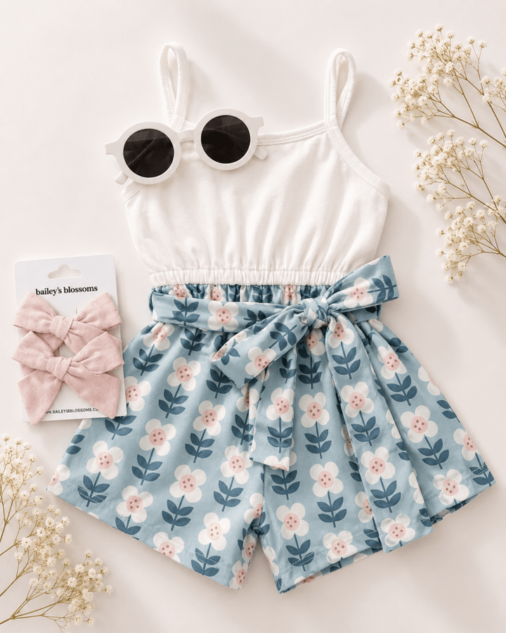 Betty Camisole Romper - Floral Sky product_type - Bailey&