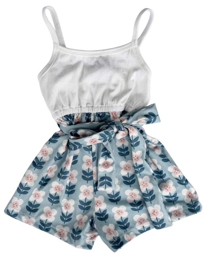Betty Camisole Romper - Floral Sky product_type - Bailey's Blossoms