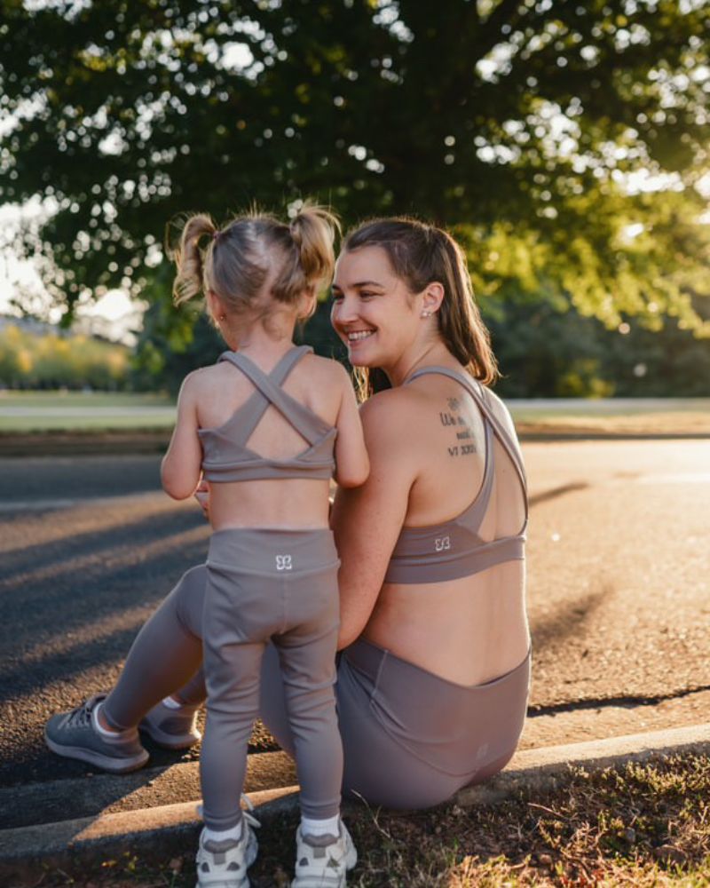 Bre Cross Back Sports Bra - Warm Stone product_type - Bailey's Blossoms