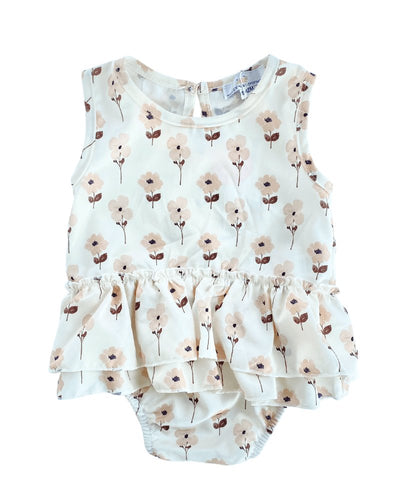 Clare Ruffle Bubble Romper - Ivory Blossoms #product_type - Bailey's Blossoms