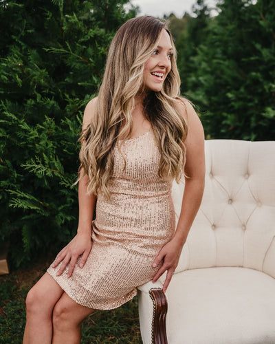 Cordelia Sequin Party Dress - Rose Gold product_type - Bailey's Blossoms