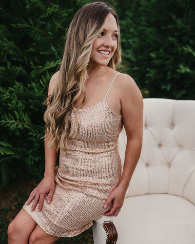 Cordelia Sequin Party Dress - Rose Gold product_type - Bailey's Blossoms