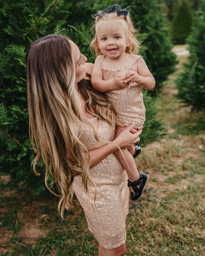 Cordelia Sequin Party Dress - Rose Gold product_type - Bailey's Blossoms