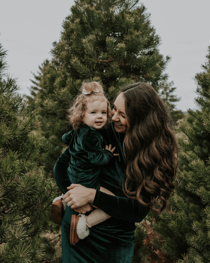 Delta Mock Neck Dress - Hunter Green Velour product_type - Bailey's Blossoms