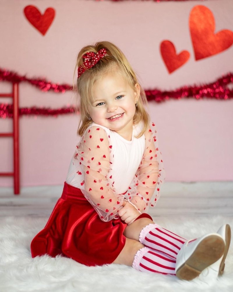 Destinee Sheer Sleeve Top & Leotard - Queen of Hearts product_type - Bailey's Blossoms