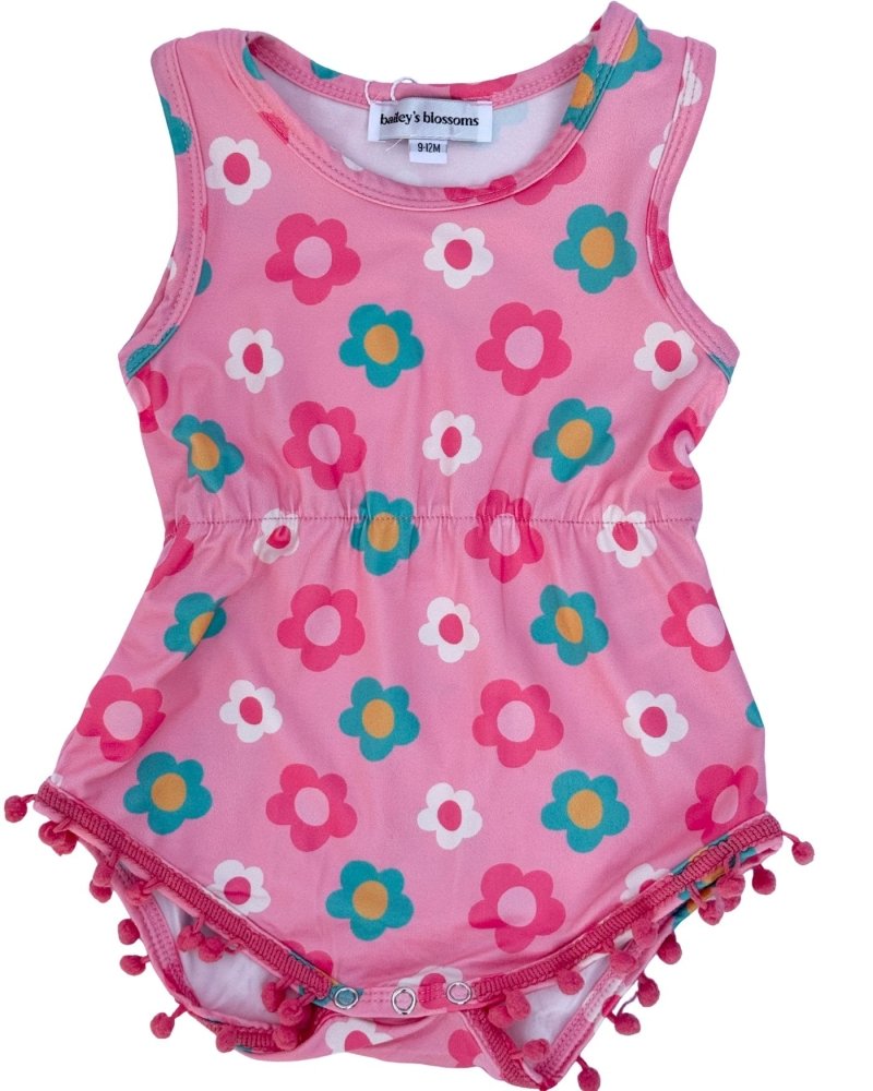 Dillon Pom Pom Romper - Bubblegum Blossom product_type - Bailey's Blossoms