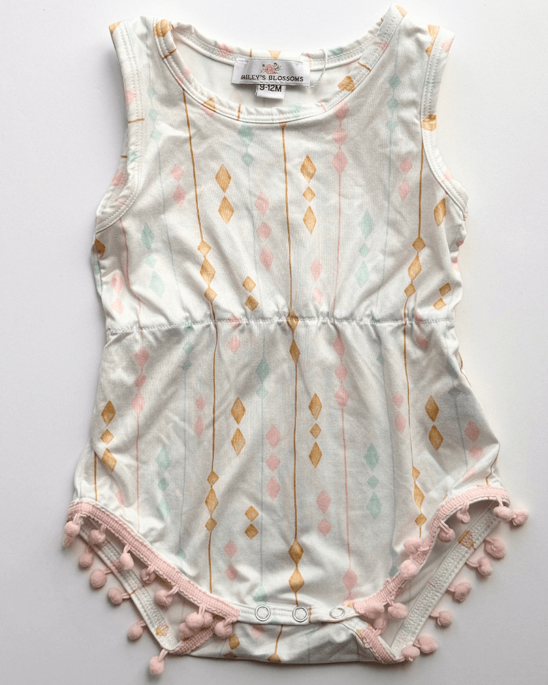 Dillon Pom Pom Romper - Diamonds #product_type - Bailey's Blossoms