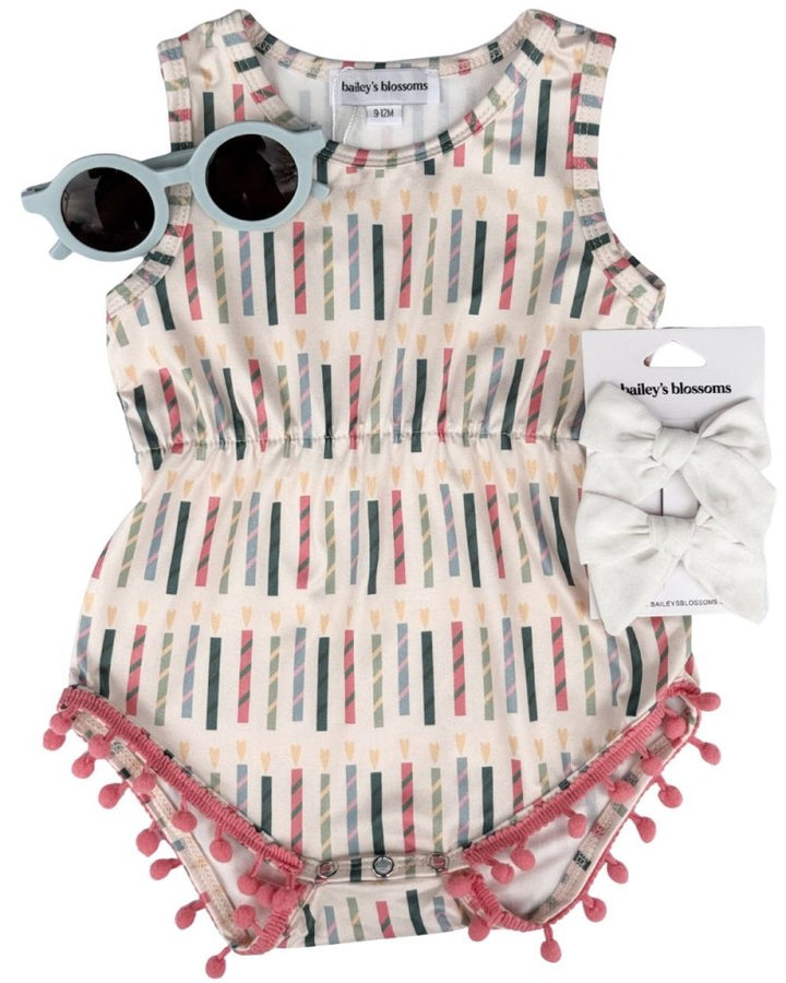 Dillon Pom Pom Romper - Make a Wish product_type - Bailey&