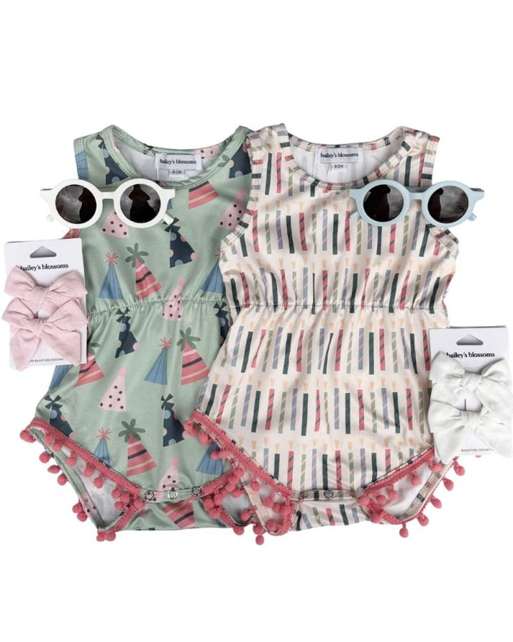 Dillon Pom Pom Romper - Make a Wish product_type - Bailey&