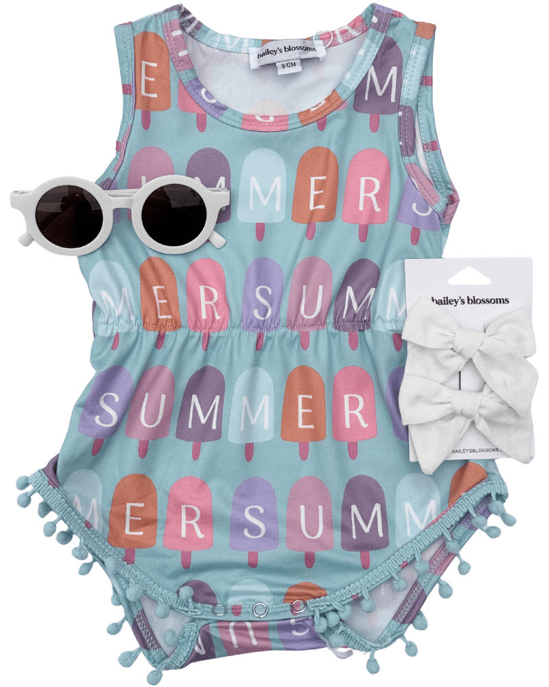 Dillon Pom Pom Romper - Pop of Summer product_type - Bailey's Blossoms