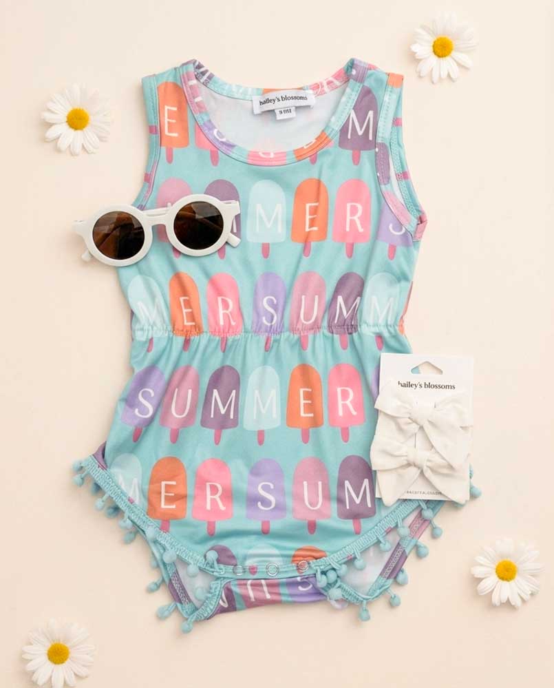 Dillon Pom Pom Romper - Pop of Summer product_type - Bailey's Blossoms