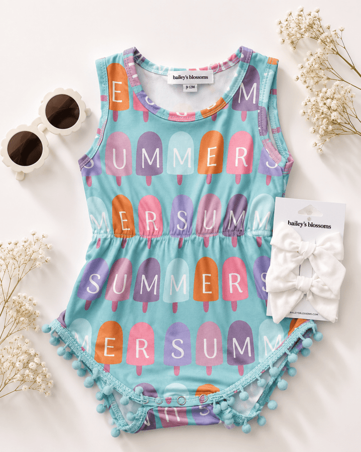Dillon Pom Pom Romper - Pop of Summer product_type - Bailey&