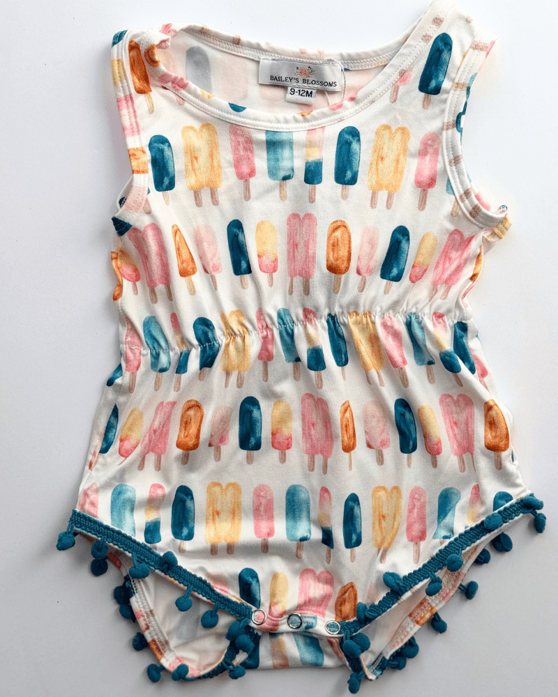 Dillon Pom Pom Romper - Popsicle #product_type - Bailey's Blossoms