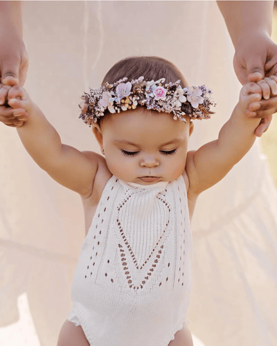 Drake Crochet Halter Romper - Gardenia - Bailey's Blossoms