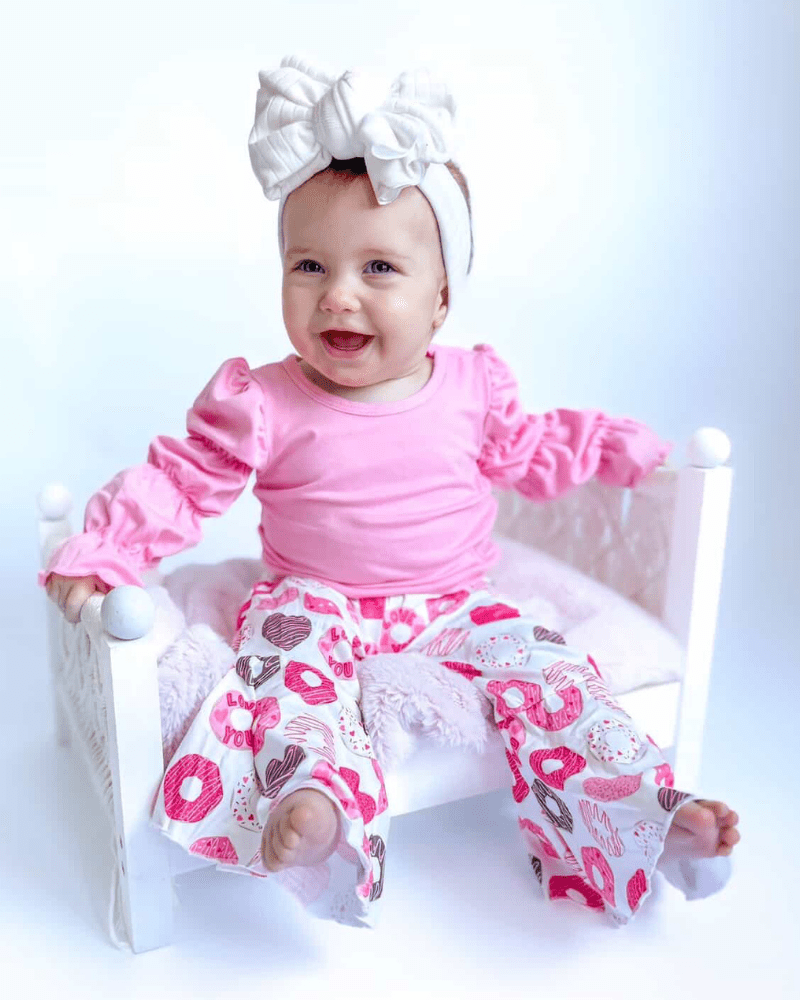 Elle Bubble Sleeve Top - Pink product_type - Bailey's Blossoms