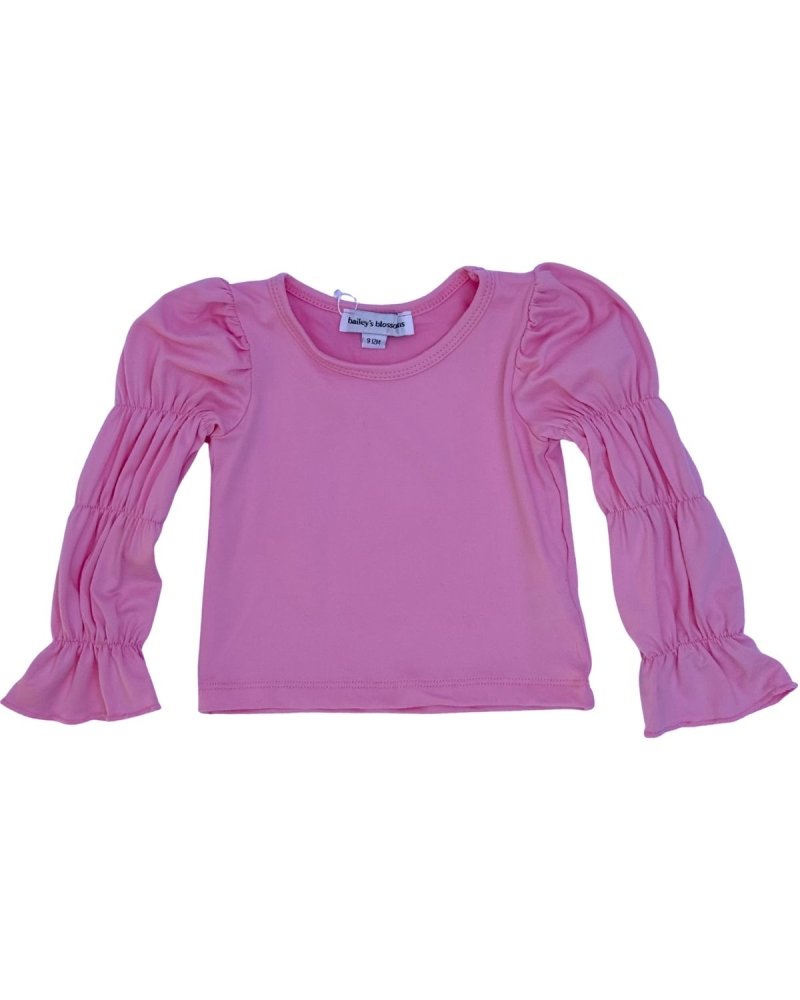 Elle Bubble Sleeve Top - Pink product_type - Bailey&