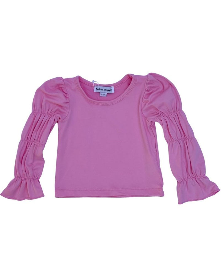 Elle Bubble Sleeve Top - Pink product_type - Bailey&