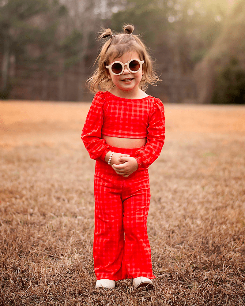 Elodie Wide - Leg High Waist Pants – Cherry Red product_type - Bailey's Blossoms
