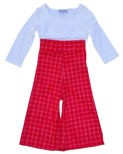 Elodie Wide - Leg High Waist Pants – Christmas Red product_type - Bailey's Blossoms